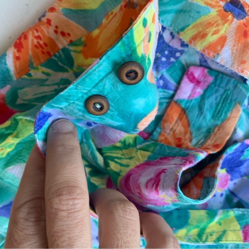 Jams World Tiger Lily Hawaiian Floral True Wrap Skirt Sz Small Adjustable Rayon - Picture 8 of 10